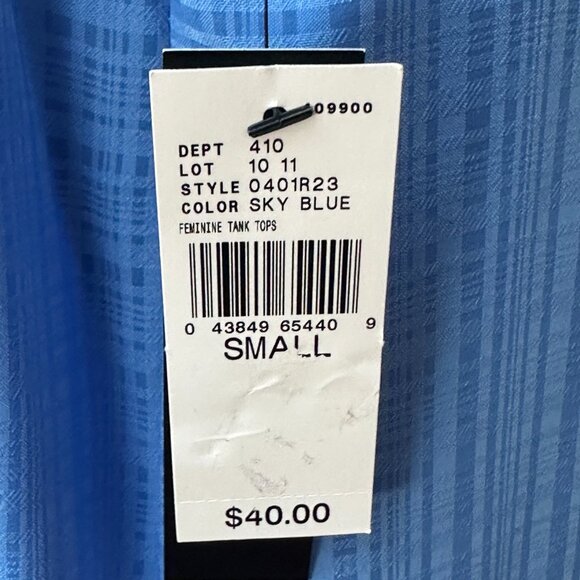 NWT - AB Studio Blue Lace Blouse - Picture 5 of 5